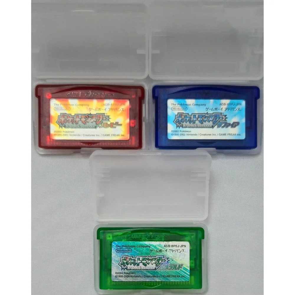 Pokemon Emerald Sapphire Ruby (GBA) - JPN Import Bundle - All Save - US Shipper